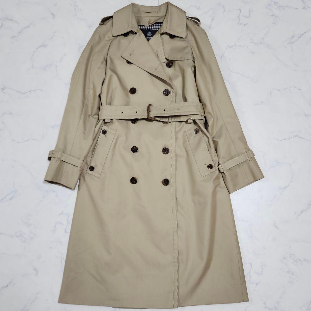 アクアスキュータム　ライナー付きトレンチコート　クラブチェック　ロング