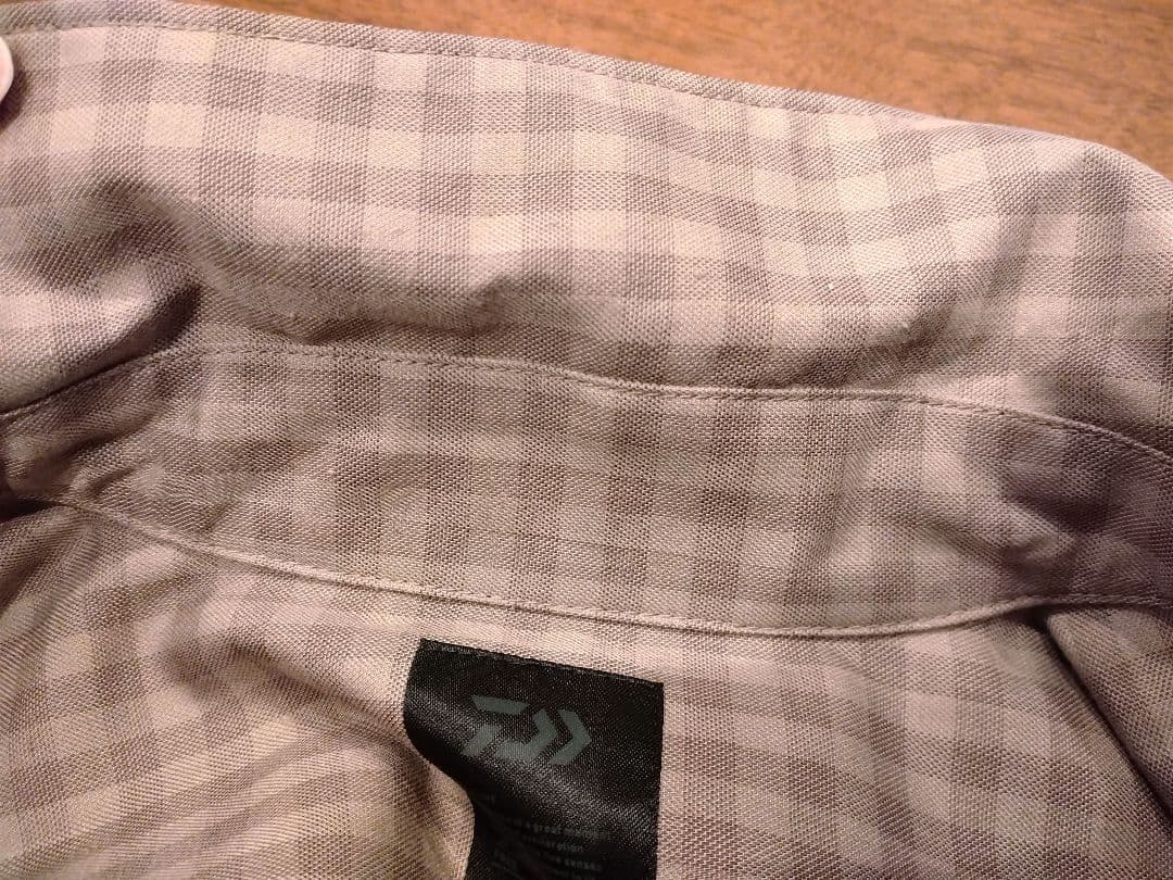 DAIWA PIER39 チェック オープンカラーシャツ グレージュ