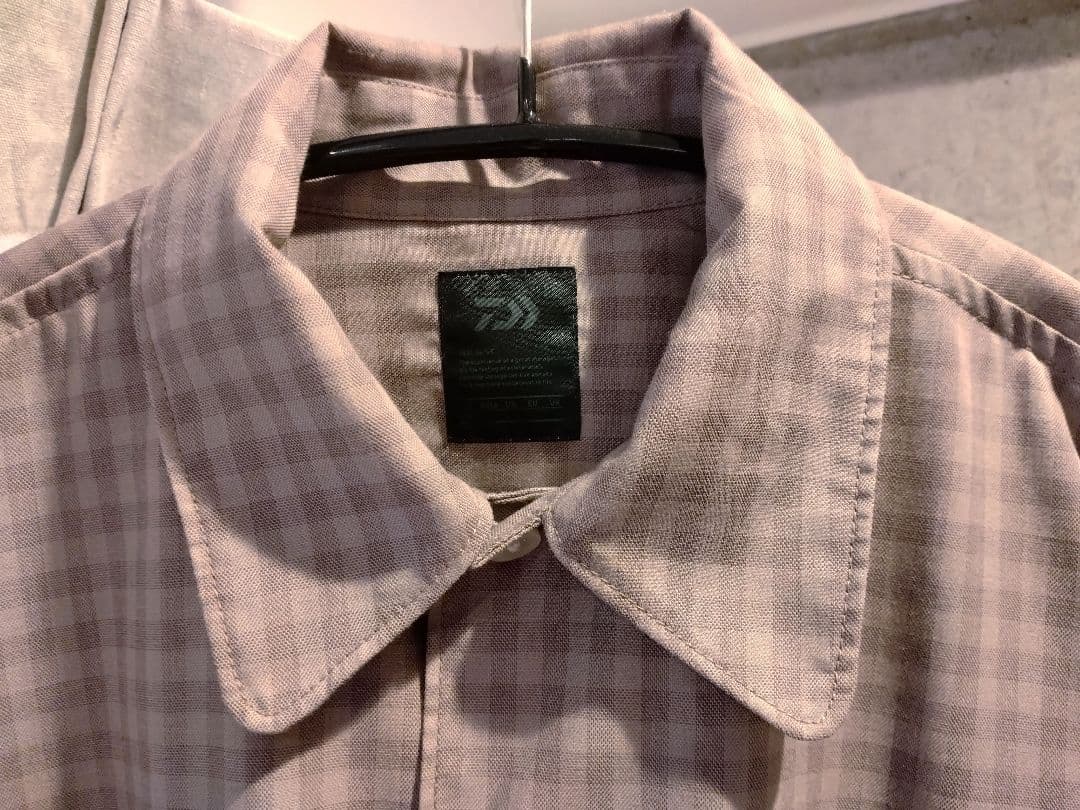 DAIWA PIER39 チェック オープンカラーシャツ グレージュ