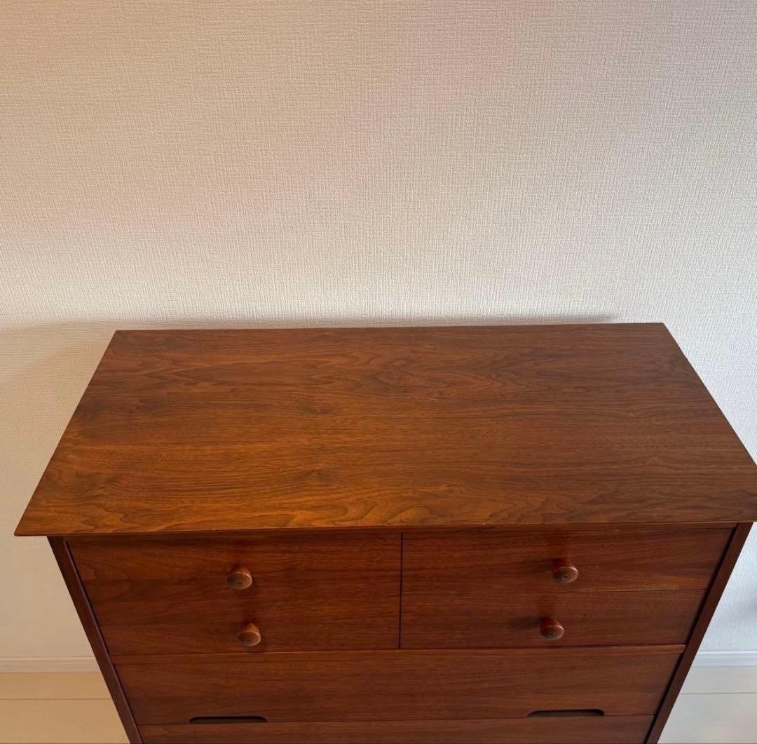 ウォルナット製ミッドセンチュリー5段チェスト　　北欧　Amal