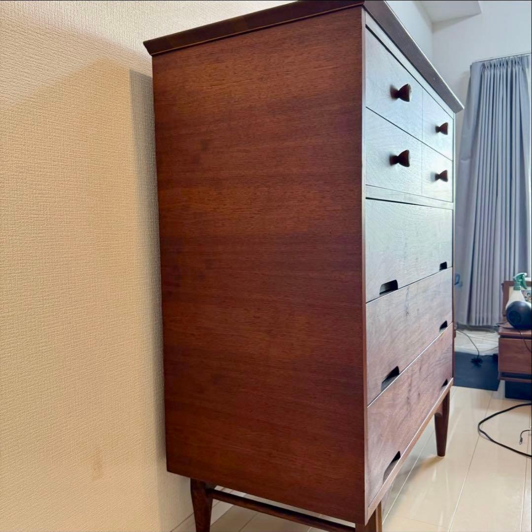 ウォルナット製ミッドセンチュリー5段チェスト　　北欧　Amal