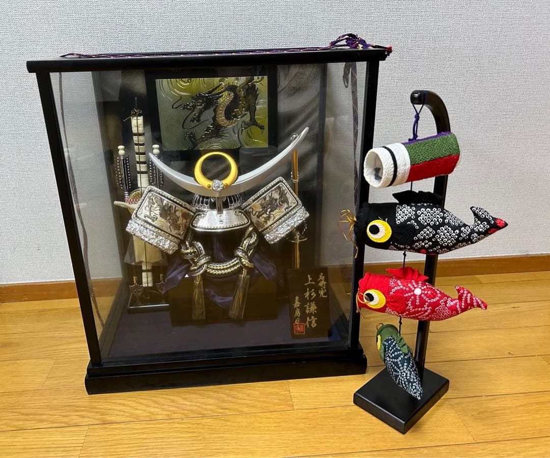 ５月人形　上杉謙信　カブト&鯉のぼり(直接取引の場合大特価‼️)
