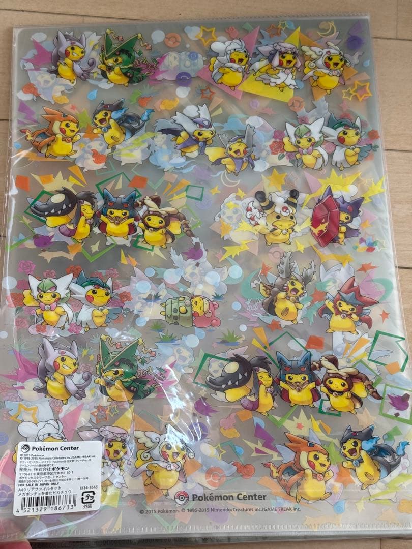 メガポンチョを着たピカチュウ　クリアファイルセット