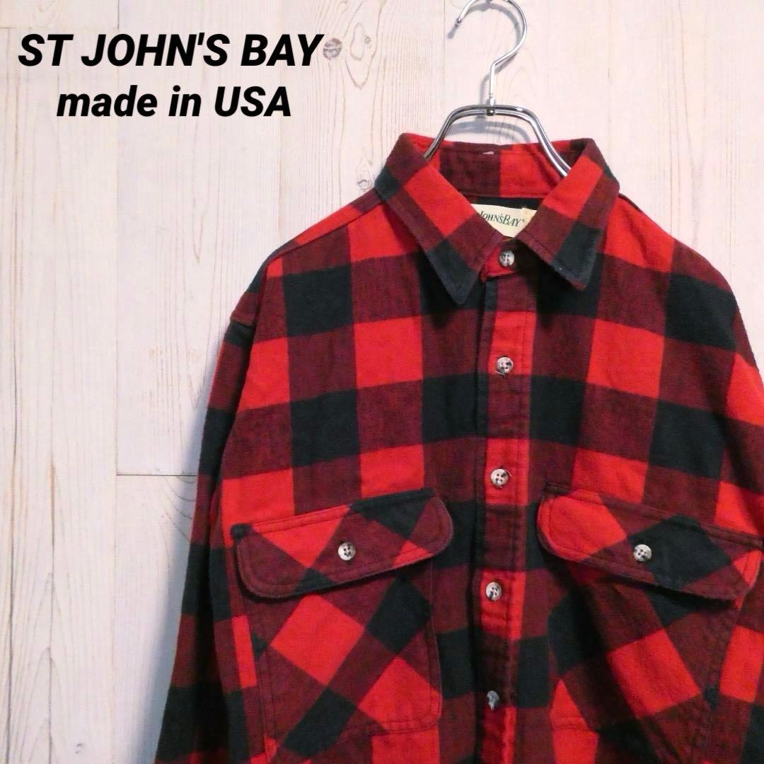 90's USA製　St. John's Bay バッファローチェックネルシャツ