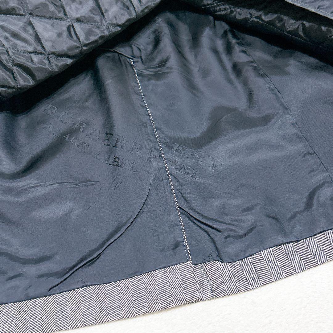 新品同様✨　バーバリー　ブラックレーベル　M トレンチ　コート　ヘリンボーン