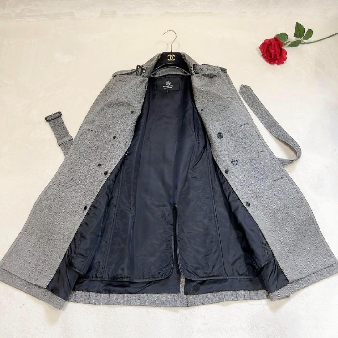新品同様✨　バーバリー　ブラックレーベル　M トレンチ　コート　ヘリンボーン