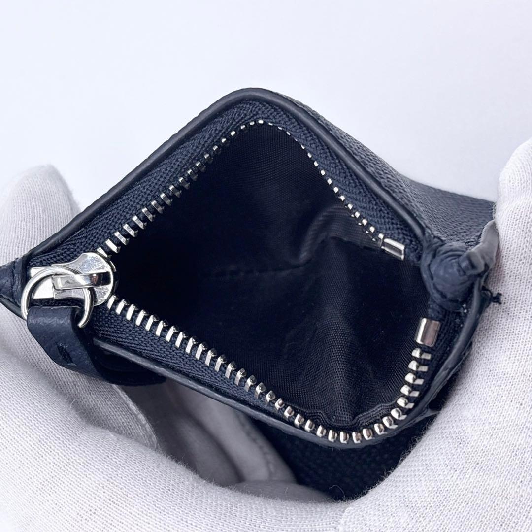 未使用に近い✨ メゾンマルジェラ　三つ折り財布 ネイビー 紺色 4ステッチ