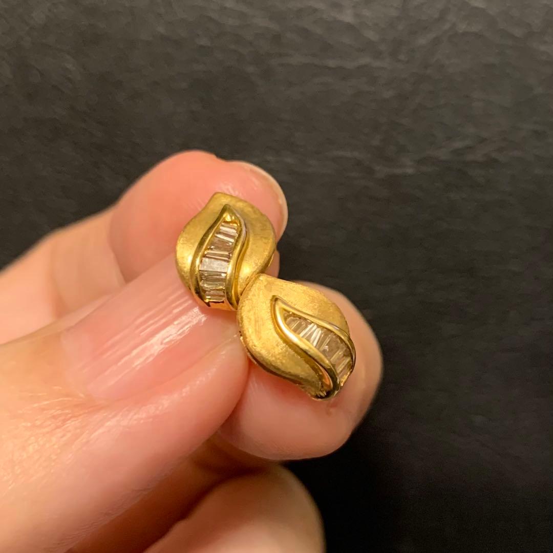 18金 K18（750） ダイヤモンド 0.15ct ピアス＆キャッチ