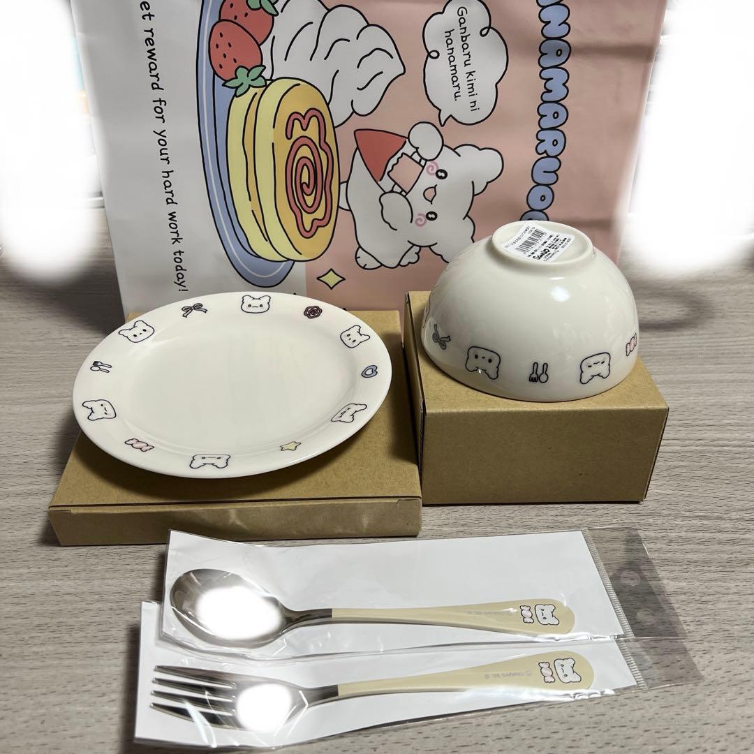 はなまるおばけ　ポップアップ　ケーキプレート　茶碗　皿　スプーン　フォーク