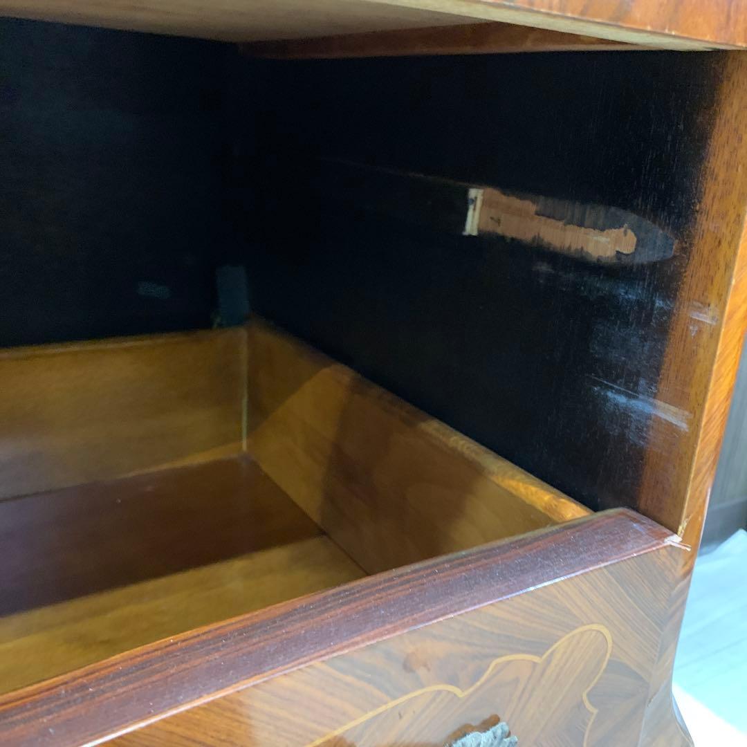 高級アンティーク　ライティングビューロー　チェスト　鍵付き　象嵌　猫脚　イタリア