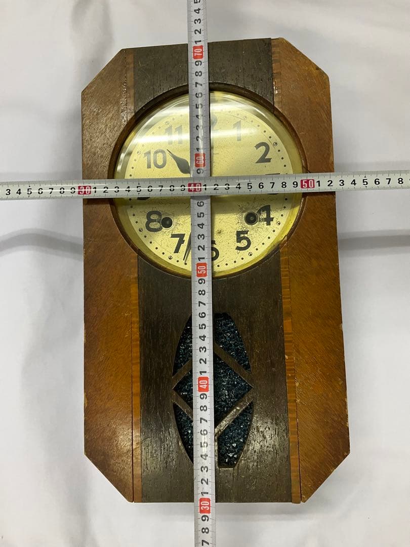 (18)アンティーク　振り子　ゼンマイ時計　稼動品