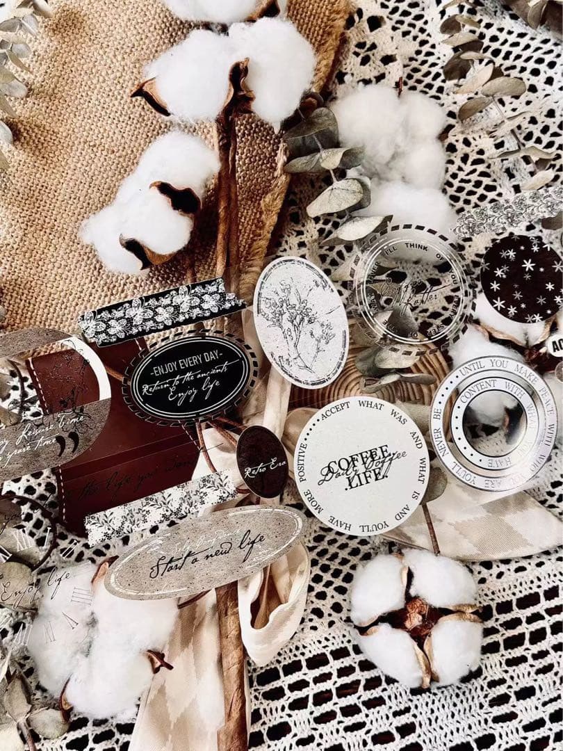 霖蓝汐原创手账《浮光之圈》海外マスキングテープ　マステ 【2235】