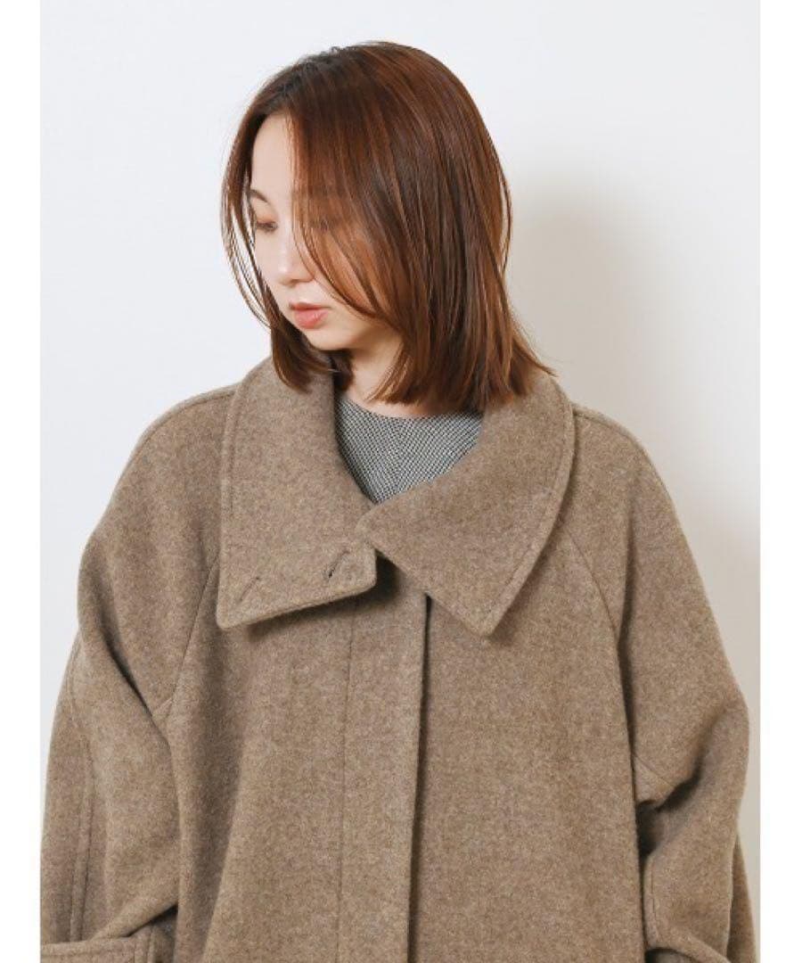 スタンドカラーバルマカンコート フレイアイディー　モカ