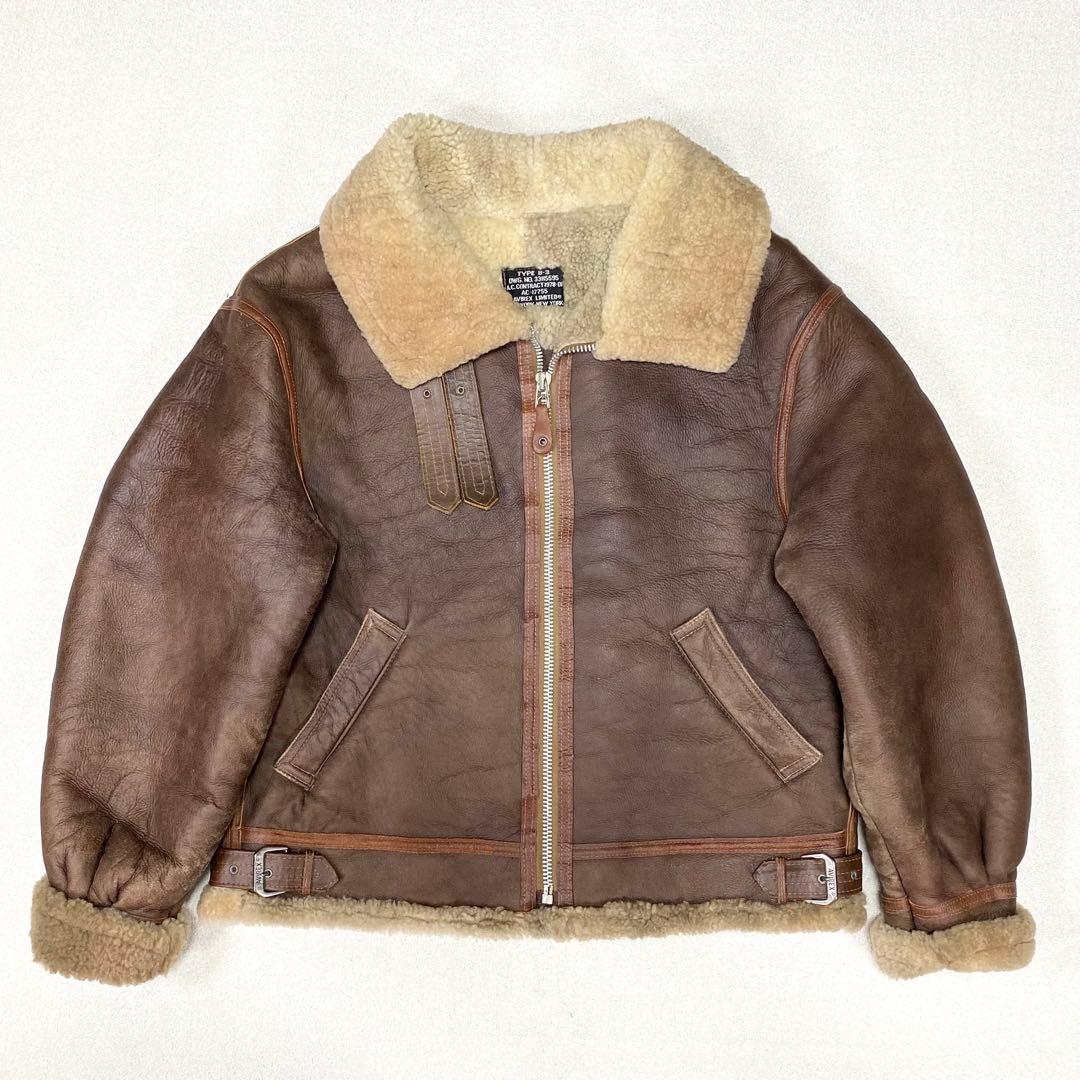 極美品✨希少 AVIREX B-3 フライトジャケット ムートン 42 USA製