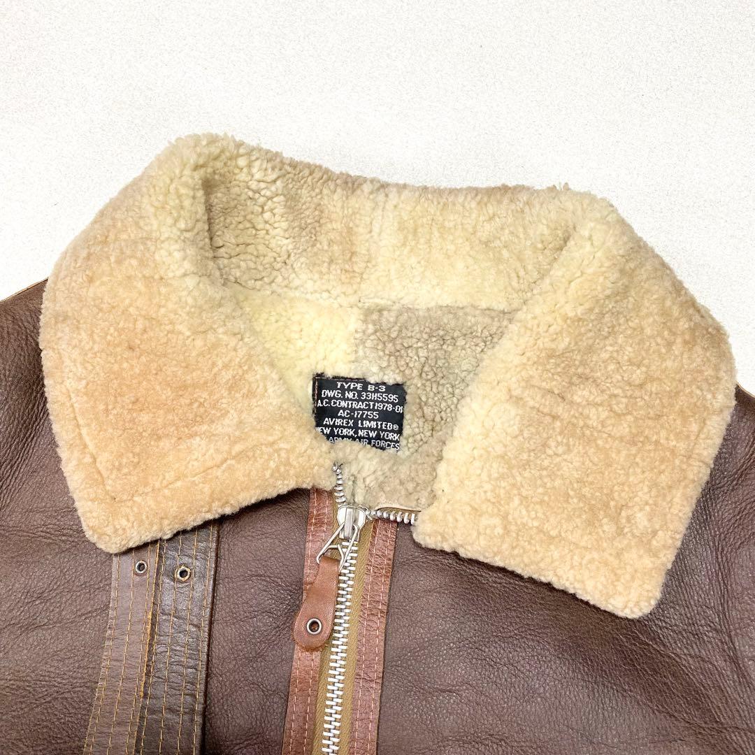 極美品✨希少 AVIREX B-3 フライトジャケット ムートン 42 USA製