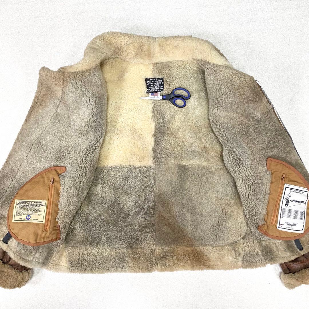 極美品✨希少 AVIREX B-3 フライトジャケット ムートン 42 USA製