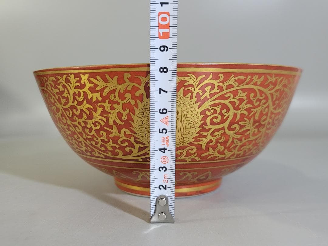 古美術 仿古金蘭手纏枝蓮花紋碗 共箱 茶道具