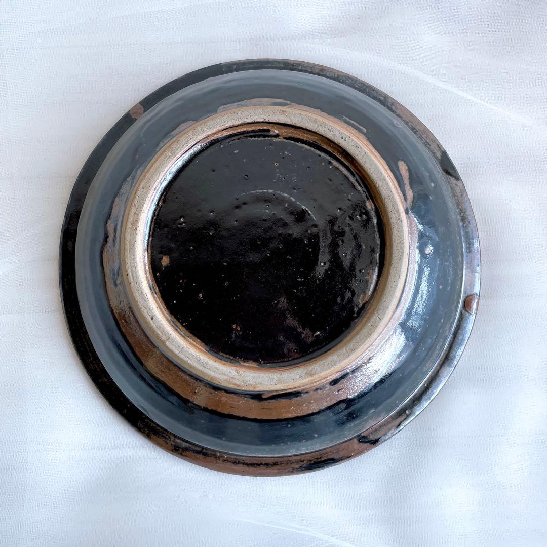 濱田庄司 大鉢 黒釉錆流し掛 流描 益子焼 民藝 工藝