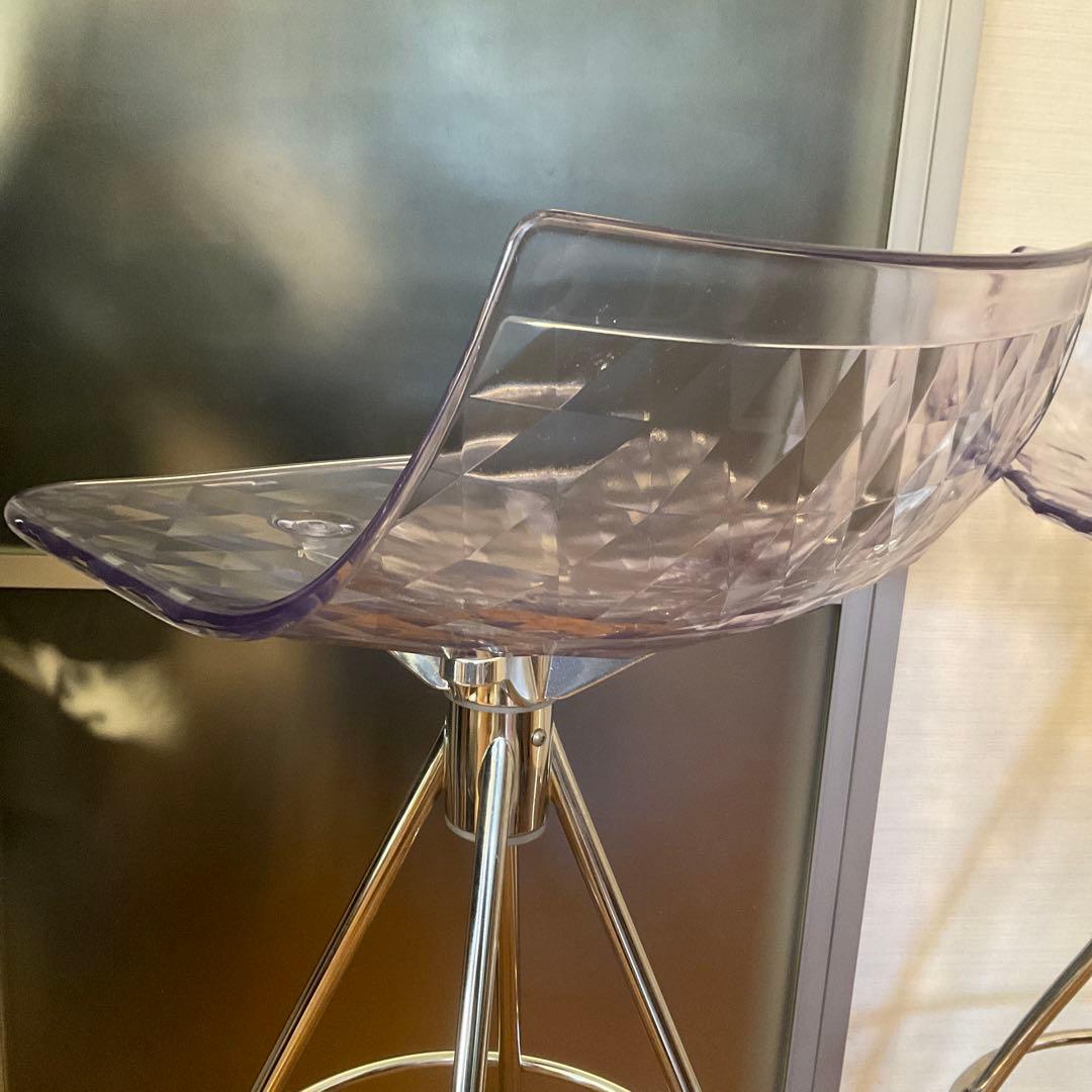 ゆ*す様 イタリア製 カルガリス ダイヤモンド パターン クリア スツール 2脚