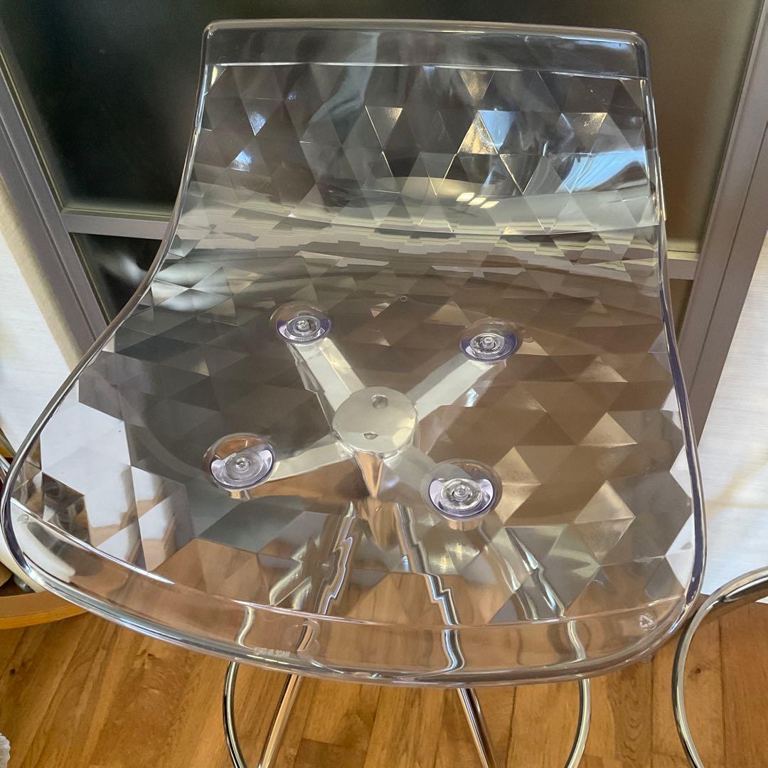 ゆ*す様 イタリア製 カルガリス ダイヤモンド パターン クリア スツール 2脚