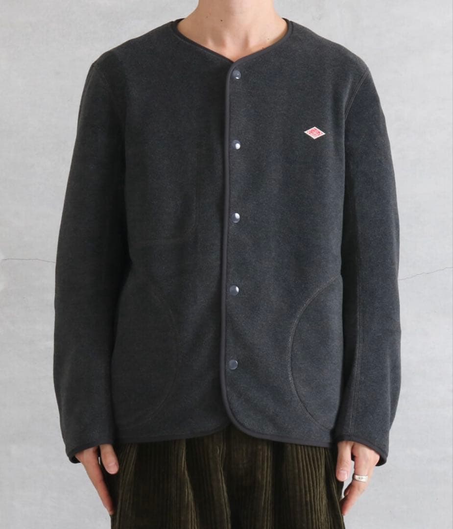 トップス DANTON FLEECE COLLARLESS JACKET
