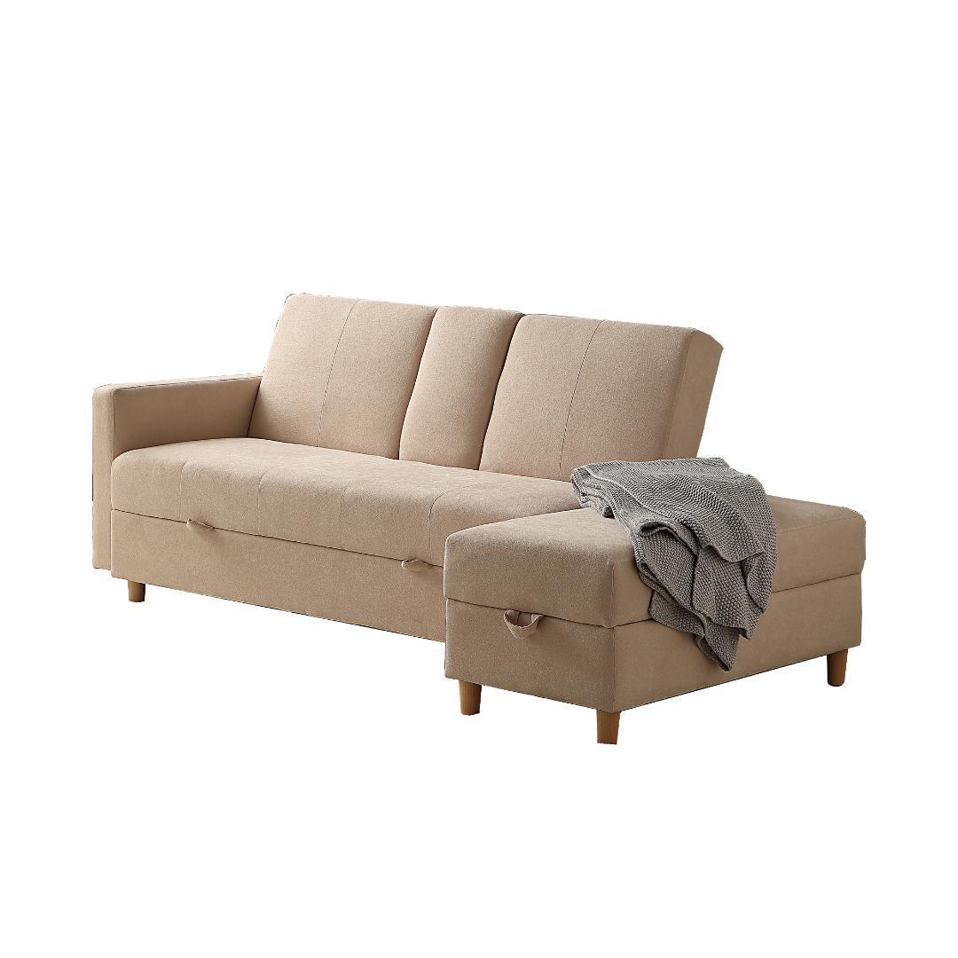 【ベージュ】ソファー 3人掛け ソファ多機能ソファベッド 収納機能おしゃれ