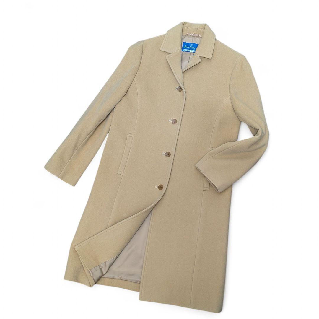 極美品 バーバリー チェスター ロングコート ウール キャメル ノバチェック