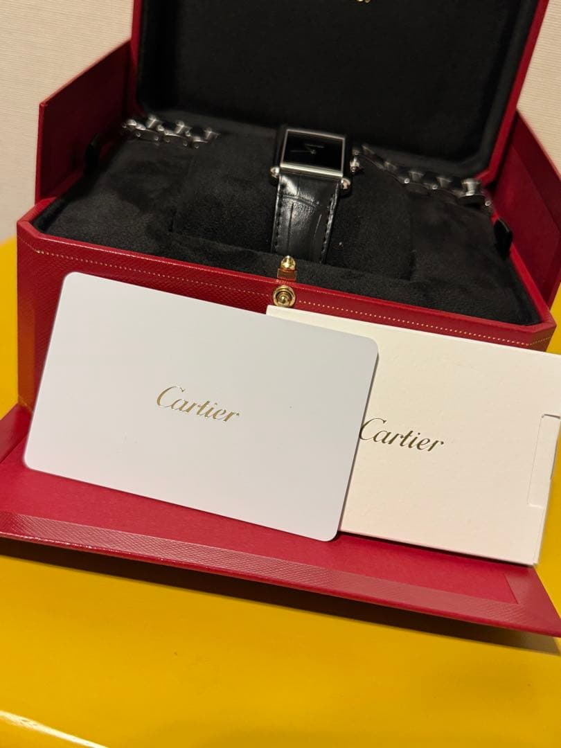 純正　ステンレスベルト付❗️タンク マスト ドゥ カルティエ ウォッチ　ブラック
