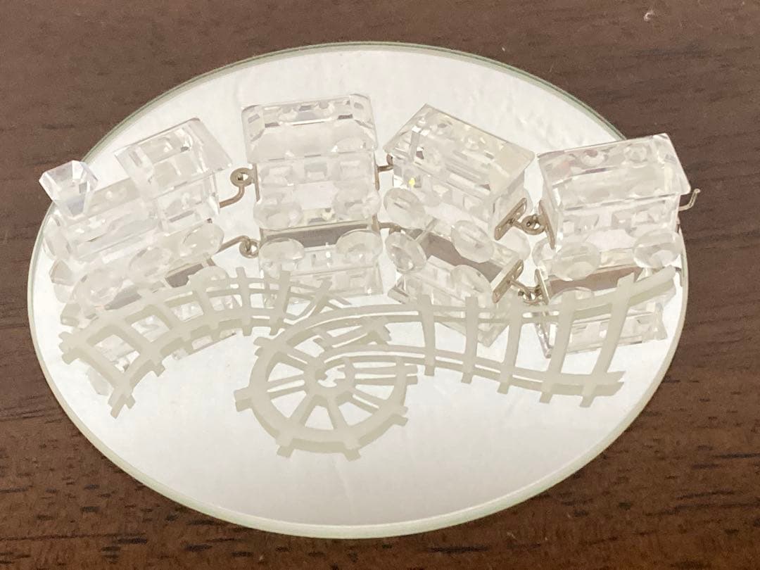 スワロフスキー クリスタル 置物 列車セット ミラー付　箱有り