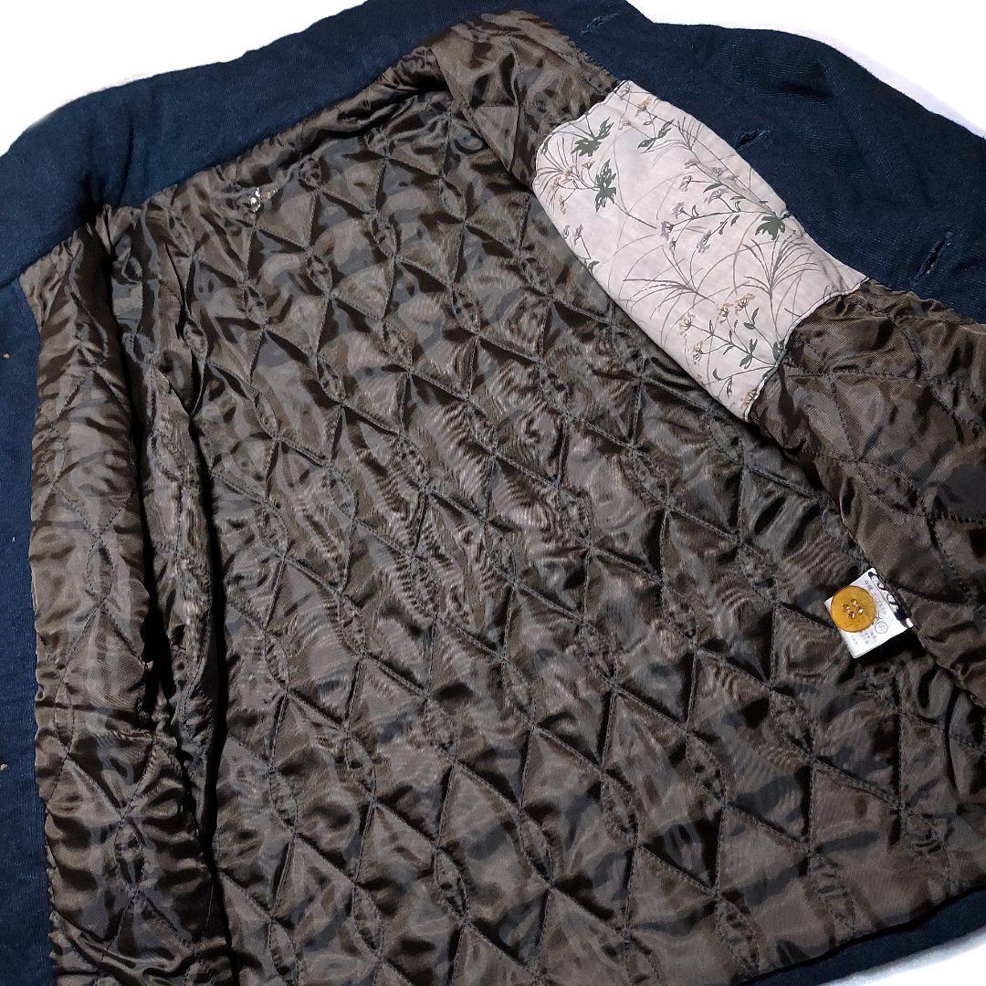 パラスパレス✨藍染 キルトジャケット インディゴ 中綿入り スタンドカラー日本製