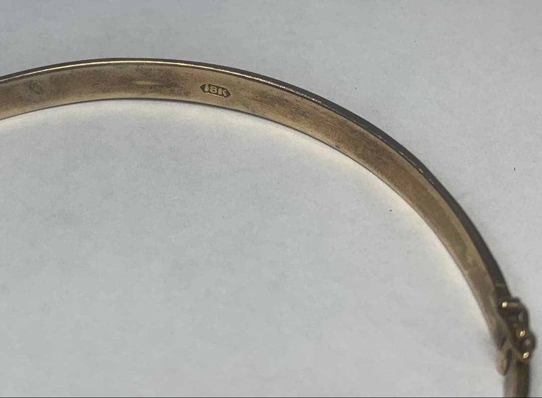 18K バングル ヴィンテージ 約幅0.5cm 内径6cm 約11g