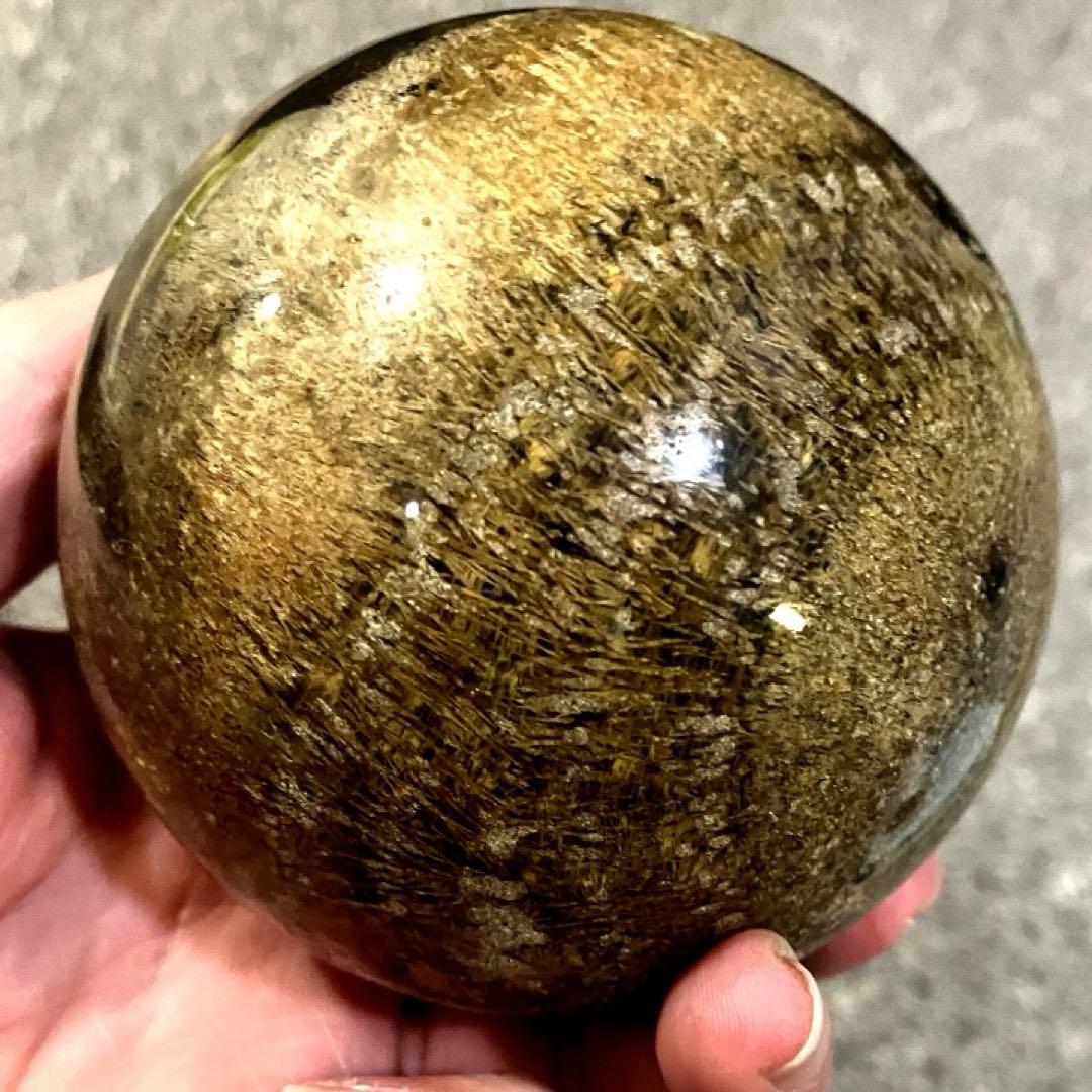 超特大　83mm ゴールドルチルクォーツ　金針水晶　パワーストーン