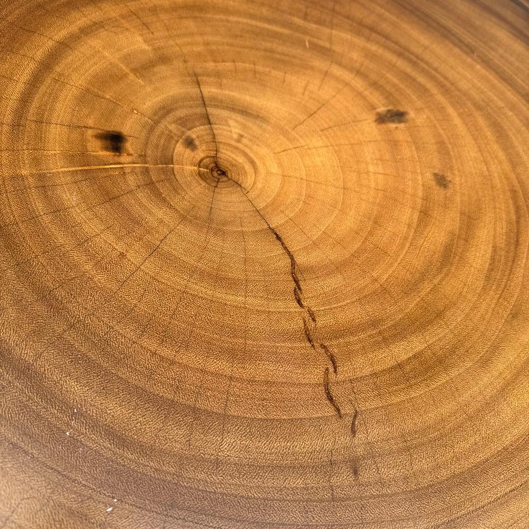 モンキーポッド　輪切りダイニングテーブル　カフェテーブル　天然木　一枚板