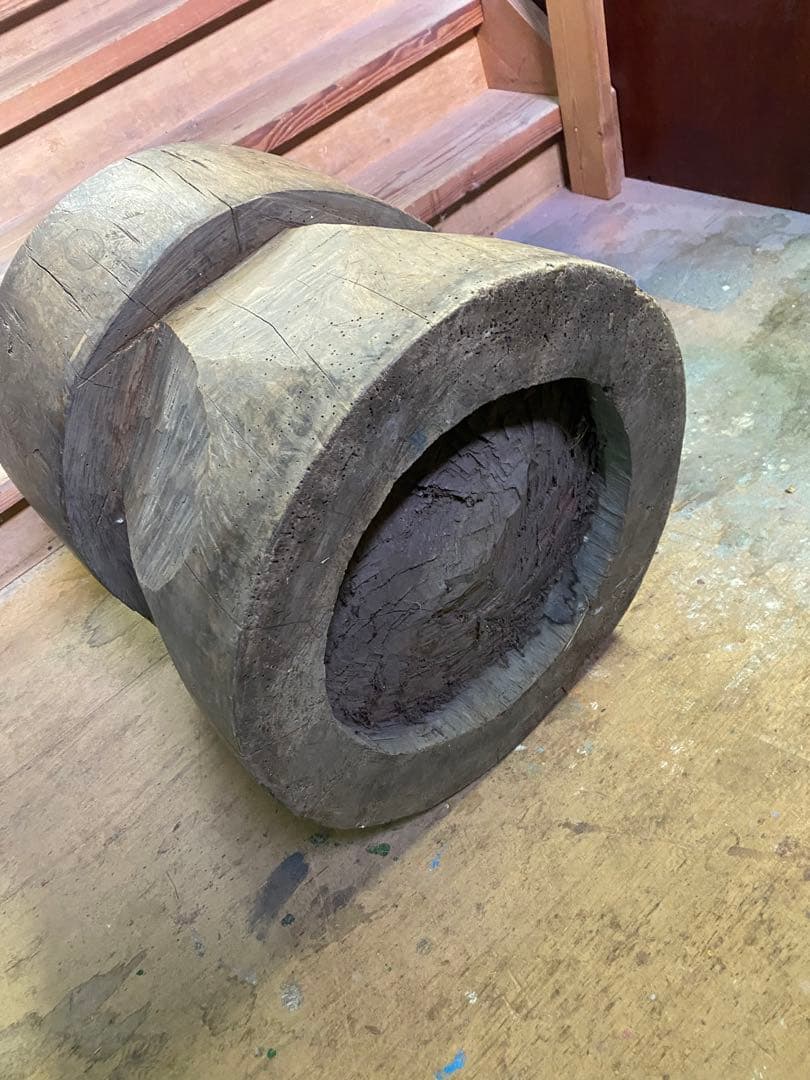 お餅つき　臼　レトロ　置物　工芸品　骨董品　インテリア　017