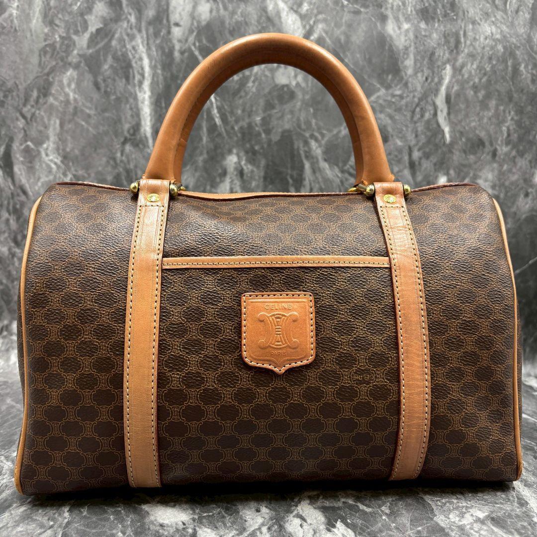 美品✨CELINE セリーヌ マカダム PVCレザー ボストンバッグ トリオンフ