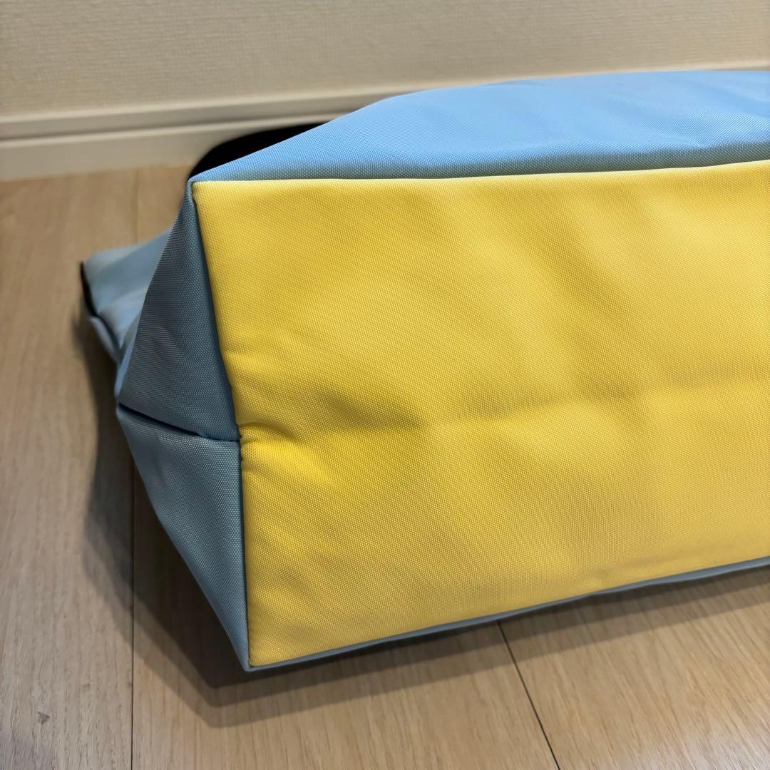 【美品】エブリシャプリエ　トートバック　大型　大容量　ライトブルー　イエロー