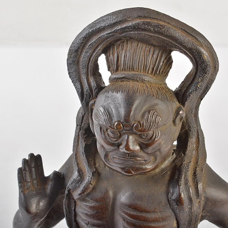 仏教美術　古銅　仁王像　金剛力士像　置物　H　R7416