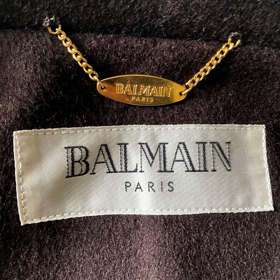 ✨極美品✨BALMAIN カシミヤ混×シルク チェスターコート ロング ブラウン