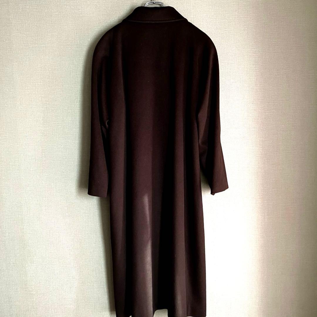 ✨極美品✨BALMAIN カシミヤ混×シルク チェスターコート ロング ブラウン