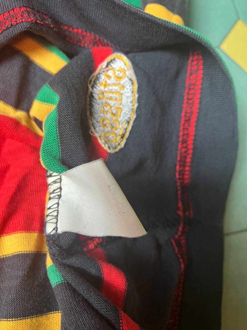 stussy STUSSY ヴィンテージ 黒タグ　ラスタ　Tシャツ　L レゲエ