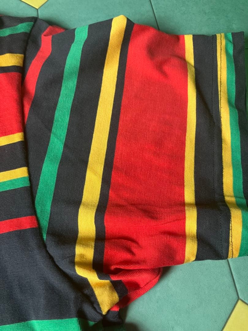 stussy STUSSY ヴィンテージ 黒タグ　ラスタ　Tシャツ　L レゲエ