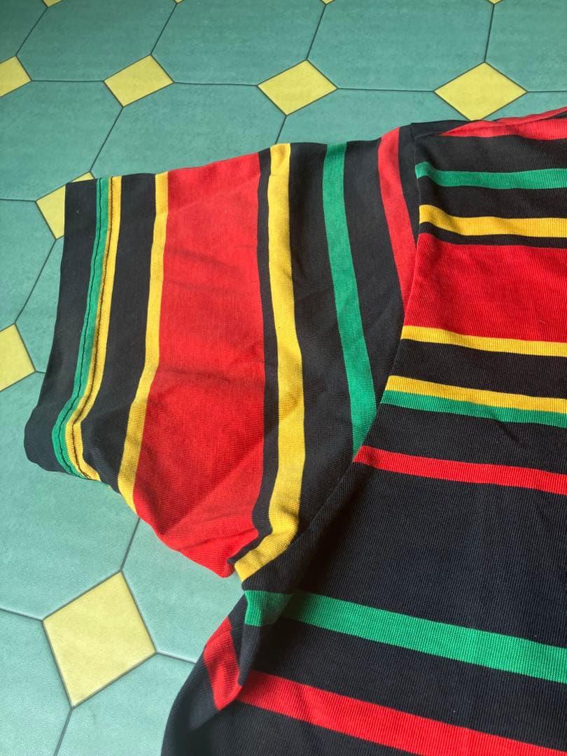 stussy STUSSY ヴィンテージ 黒タグ　ラスタ　Tシャツ　L レゲエ