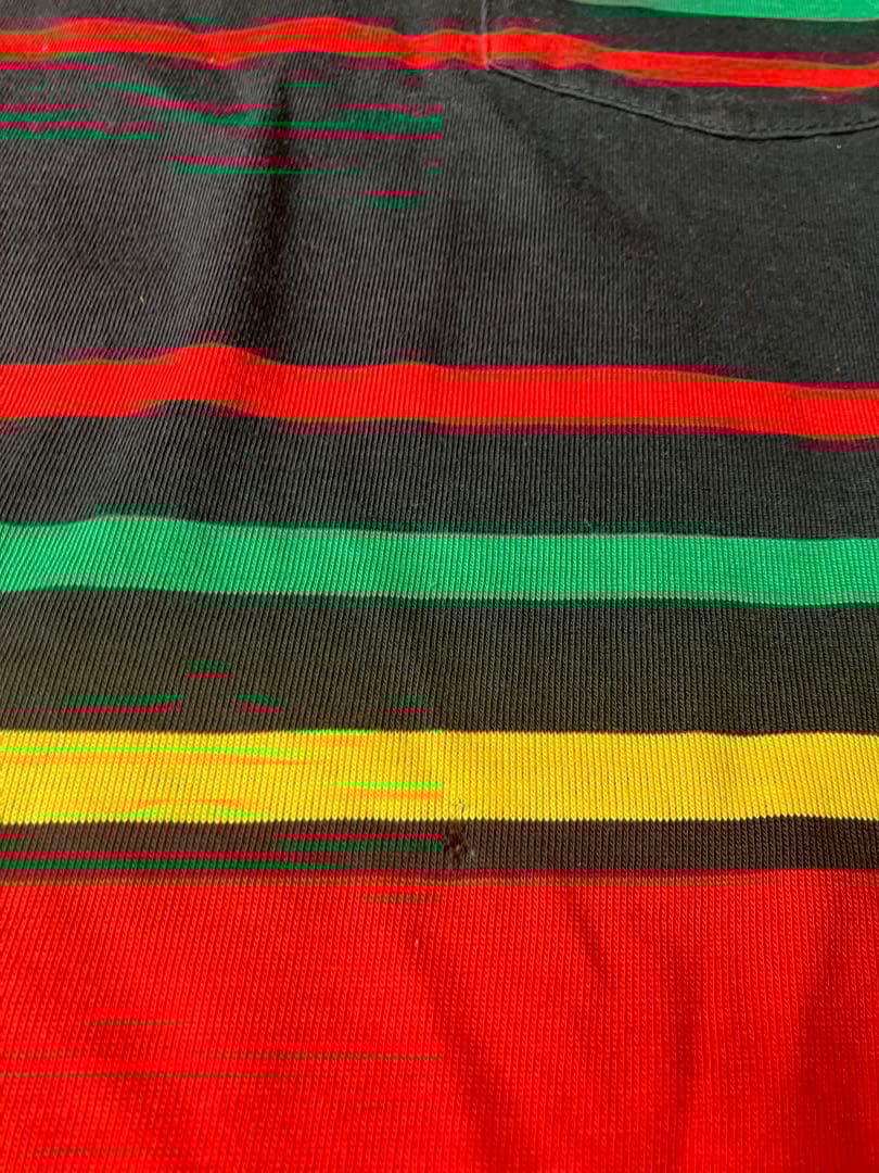 stussy STUSSY ヴィンテージ 黒タグ　ラスタ　Tシャツ　L レゲエ