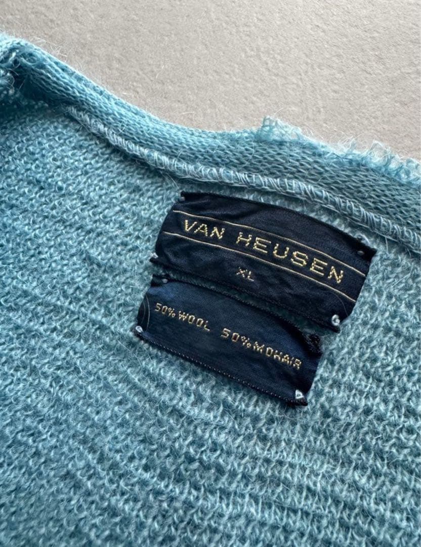 毛足長め　モヘアカーディガン　60s 70s アメリカ製