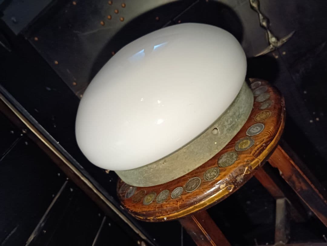 希少　明治期〜大正期　乳白硝子　吊り下げ　ペンダント　ランプ