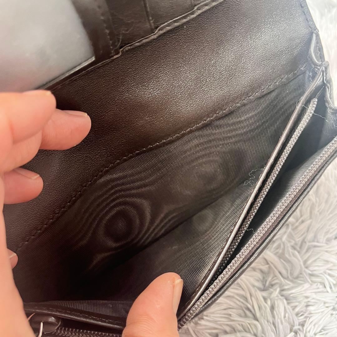 美品✨GUCCI マイクロシマ　軽量　長財布　ダークブラウン　メンズ