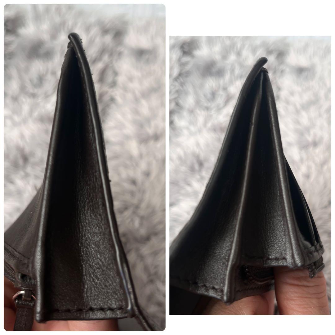 美品✨GUCCI マイクロシマ　軽量　長財布　ダークブラウン　メンズ