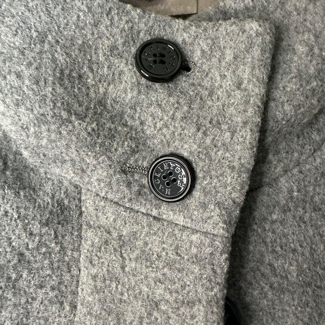マッキントッシュロンドン ウールコート 38 M イタリア製生地 グレー フード
