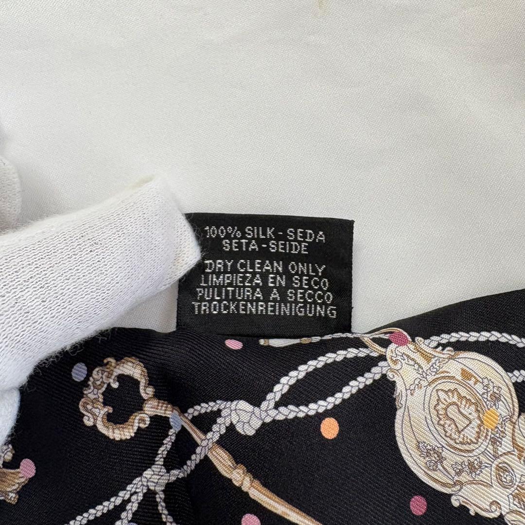 エルメス　ツイリー　LES CLES A POIS　黒