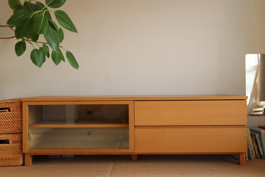 無印良品　テレビ台 ガラス扉付き